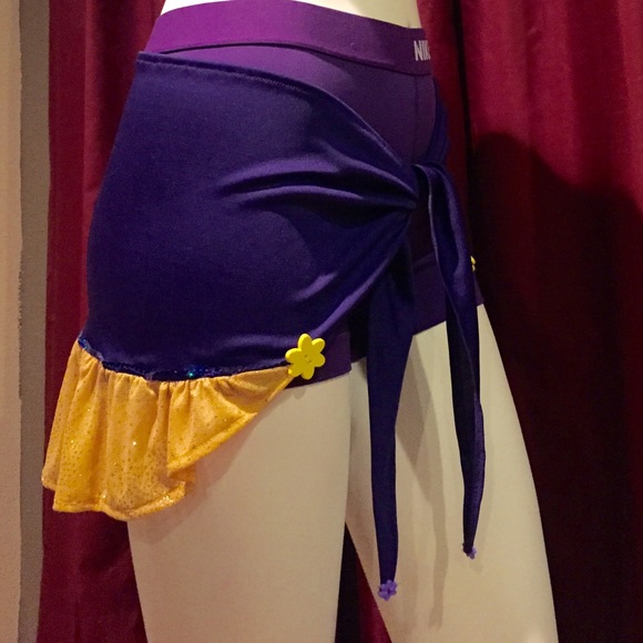 Handmade Skirts Zumba Skirtpurple W Gltrd Ruffle Seqn Buttons Poshmark