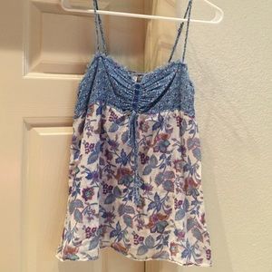 Spaghetti strap floral tank