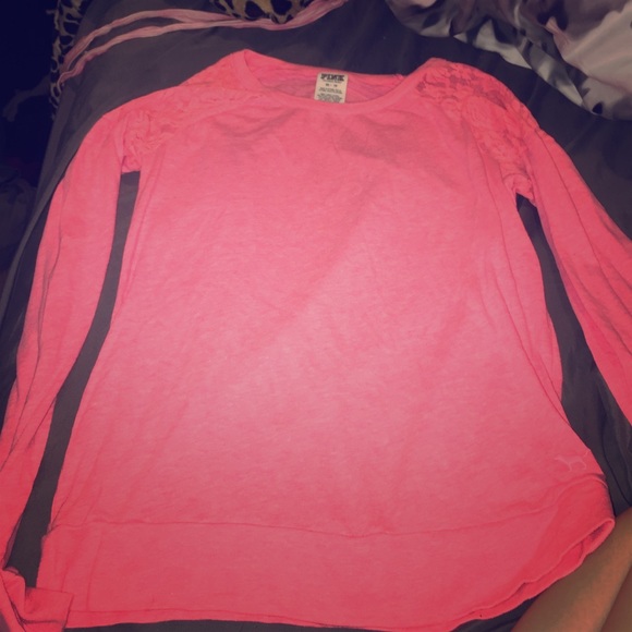 PINK lace long sleeve shirt