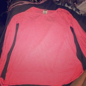 PINK lace long sleeve shirt