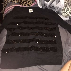 PINK long sleeve sequin top