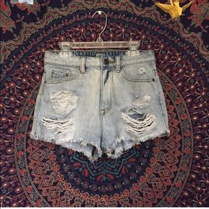 Urban Outfitters Distressed Light Wash Shorts