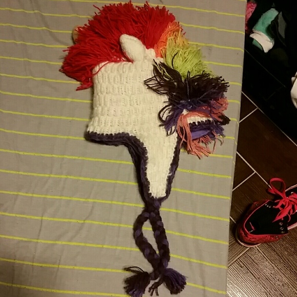 Crochet unicorn hat