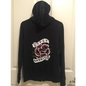 Gypsy Warrior Rose Zip Up Hoodie