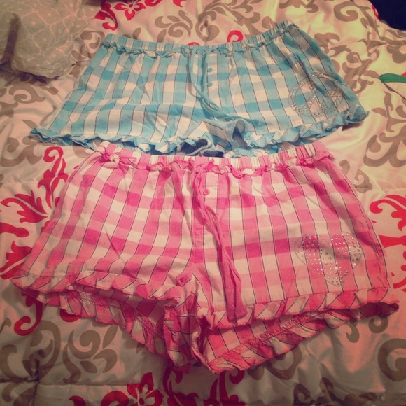 Justice Blue and Pink Plad Shorts