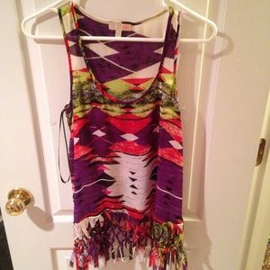 NWOT Printed Chiffon tank top