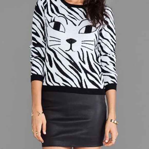 RP $395 ALICE + OLIVIA Sequin Cat eyes sweater XS - Picture 1 of 4