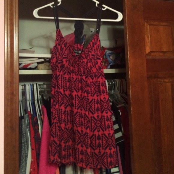 NWT Pink and navy braided back tank top
