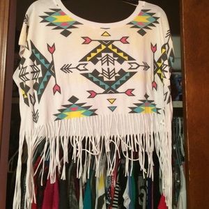 Tribal print crop top