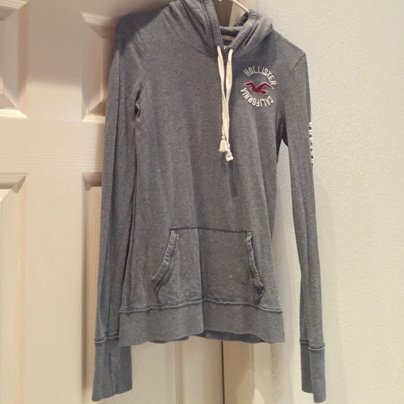 Hollister Grey pullover hoodie top