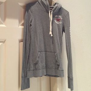 Hollister Grey pullover hoodie top