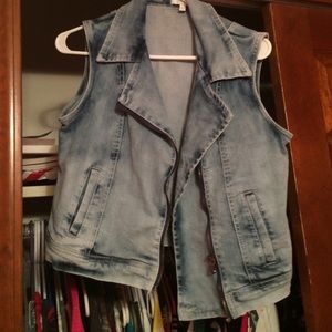 NWOT Denim zip vest