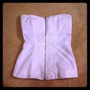 Lace white strapless tube top