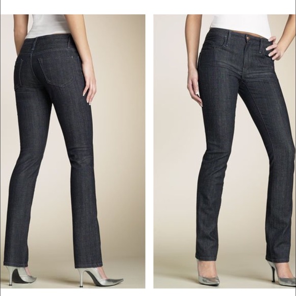 Dark wash straight leg jeans