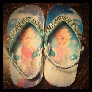 Frozen Elsa Anna Girl Flip Flops Size 7-8 toddler