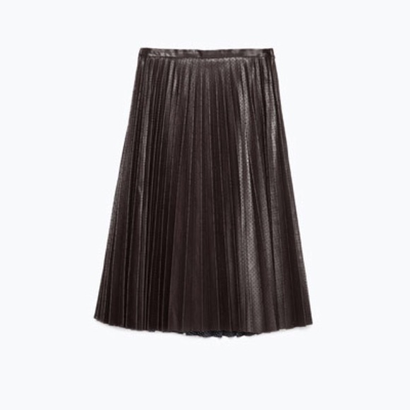 ZARA Pleated Cutwork Skirt - Picture 4 of 4