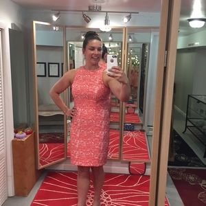 Coral lace dress