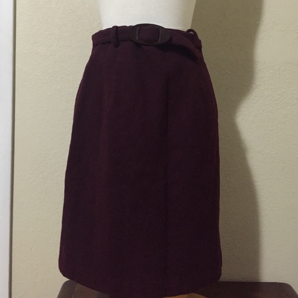 Vintage Burgandy skirt with belt