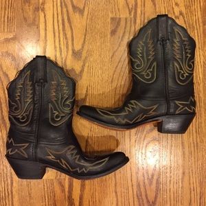 Leather Santa Fe Cowboy Boots