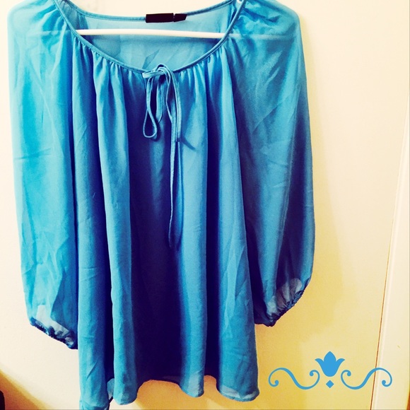 Light turquoise sheer top