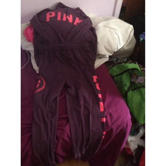 Pink Sweatsuit half zip!! SOLD - Picture 3 of 4