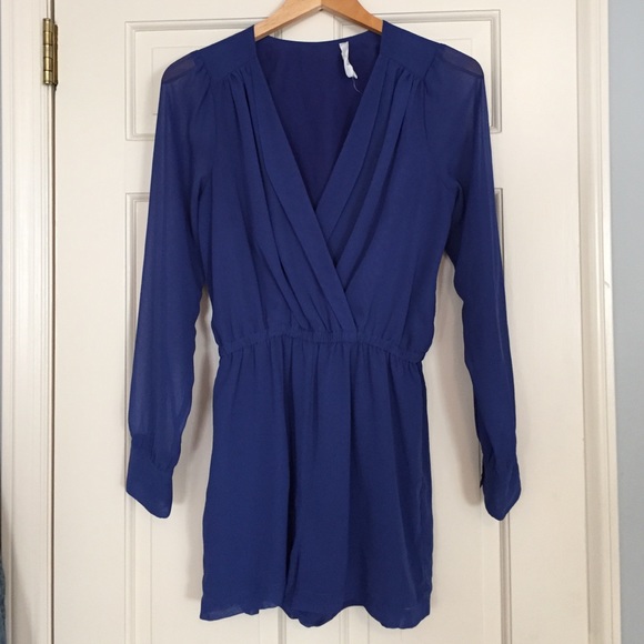 BCBGeneration cobalt long sleeve romper