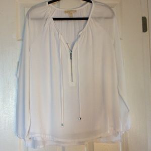 White MK blouse
