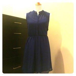 Sparkle and Fade Sheer blue button up collar dress