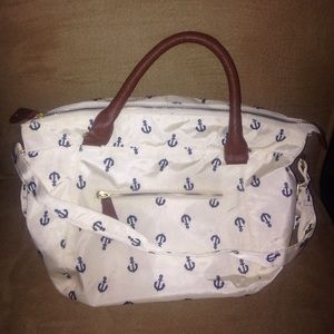 Blue & Ivory Anchor purse (Medium)