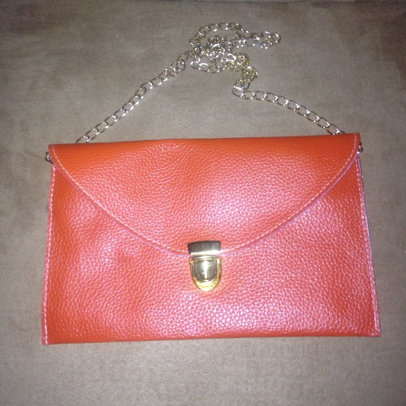 Burnt orange clutch