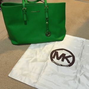 Michael Kors Travel Tote Green with Dust Bag