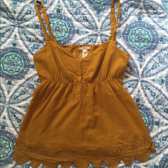 Gorgeous Mustard J.Crew Lace Tank - Picture 1 of 4