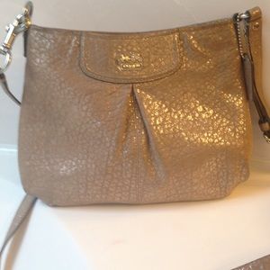 Metallic tan/gold authentic coach cross body
