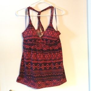 Navy and pink Tribal Top