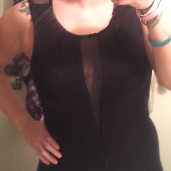 Mesh maxi sexy summer black dress