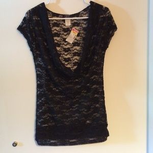 Black lace layering top by Deb