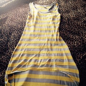 Hi Lo yellow and gray racerback tank dress