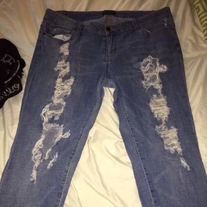 Light Blue distressed Skinny Jeans