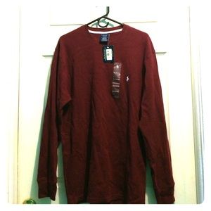 Polo Maroon Thermal Feel Long sleeve Shirt