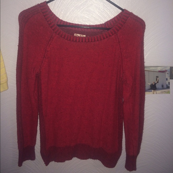 Red heathered sweater size S.