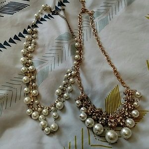 Two faux pearl necklaces