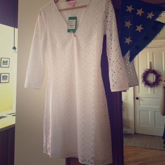 Lilly Pulitzer Dresses & Skirts - New with Tags- Lilly Pulitzer white lace dress!