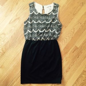 Black and white print dress