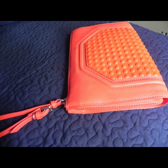Zara orange ish red clutch