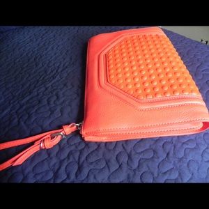 Zara orange ish red clutch