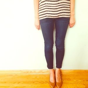 Black and Tan striped blouse