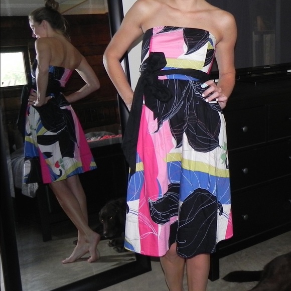 Anthropologie floral tea length dress size 0