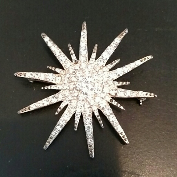 Rhinestone Starburst Brooch