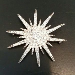 Rhinestone Starburst Brooch