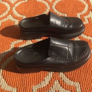 Dansko Womens Clogs Black Leather Size 38